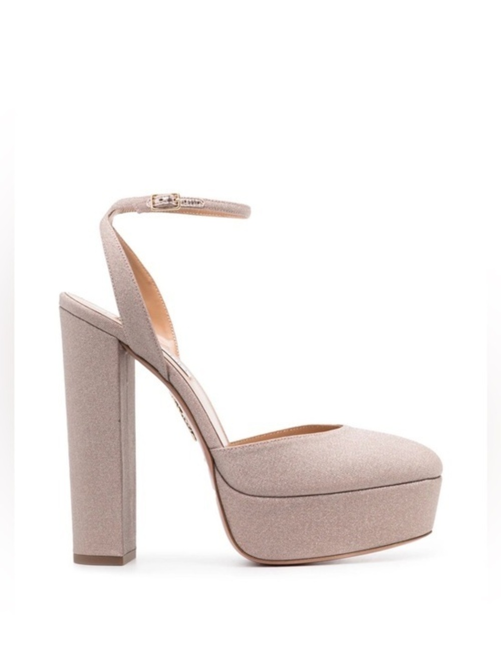AQUAZZURA So High 140MM Plateau Metallic Pumps Size 39